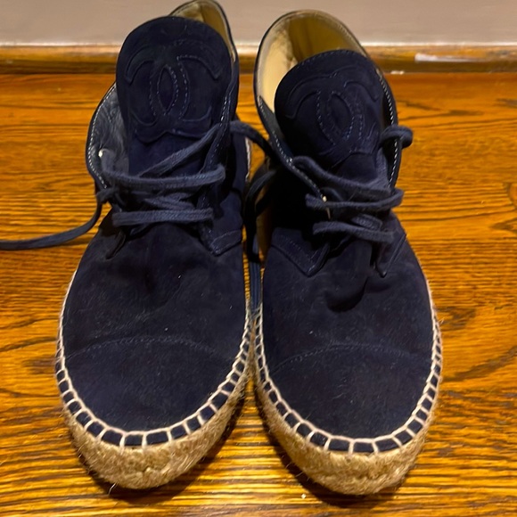 CHANEL Navy Suede Espadrilles - Picture 2 of 6